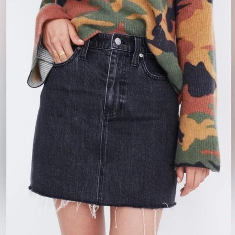 Madewell Madewell l Stretch Denim Straight Black Skirt Size 28 Size 28" / US 6 / IT 42 - 9 Thumbnail