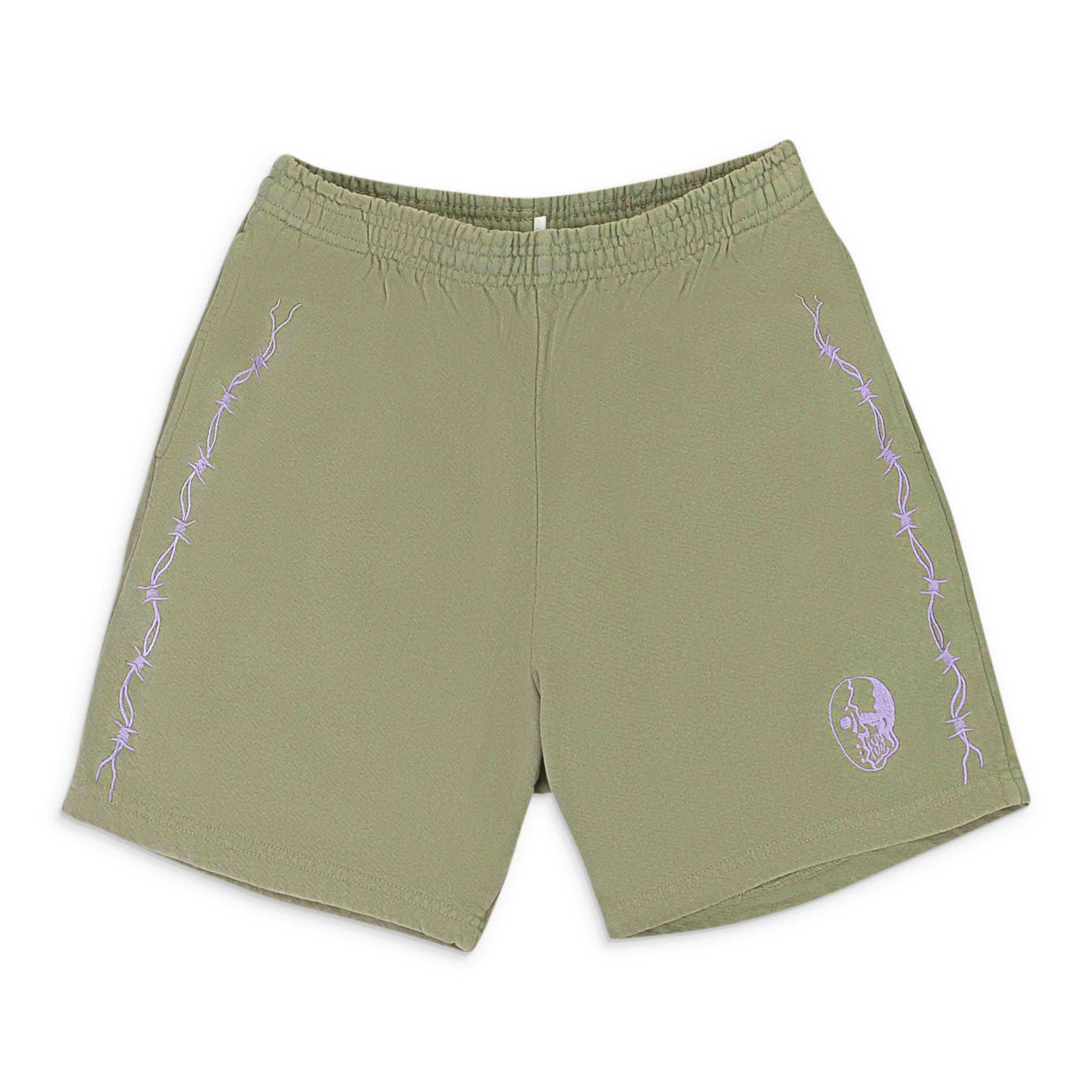 Warren Lotas BARBED WIRE HOCKEY MASK OLIVE SHORTS SIZE M