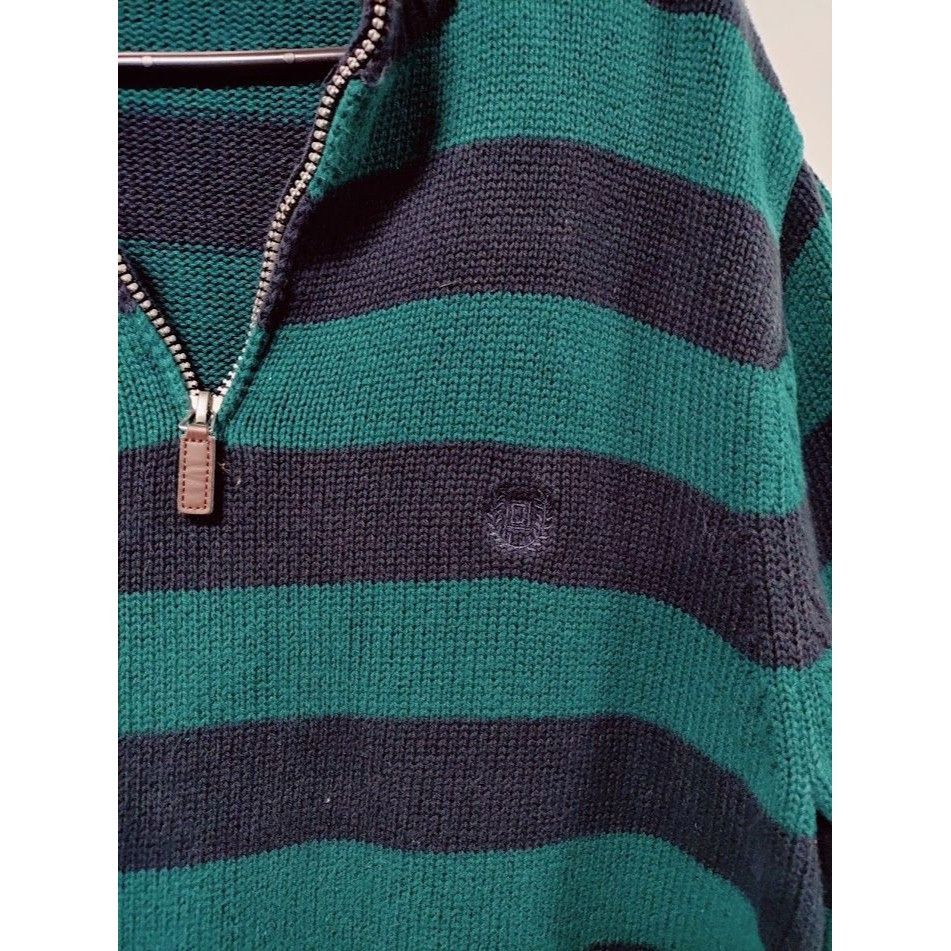 Chaps Chaps Striped Knit Pullover Sweater XL Navy & Green Cotton Q Size US XL / EU 56 / 4 - 4 Thumbnail