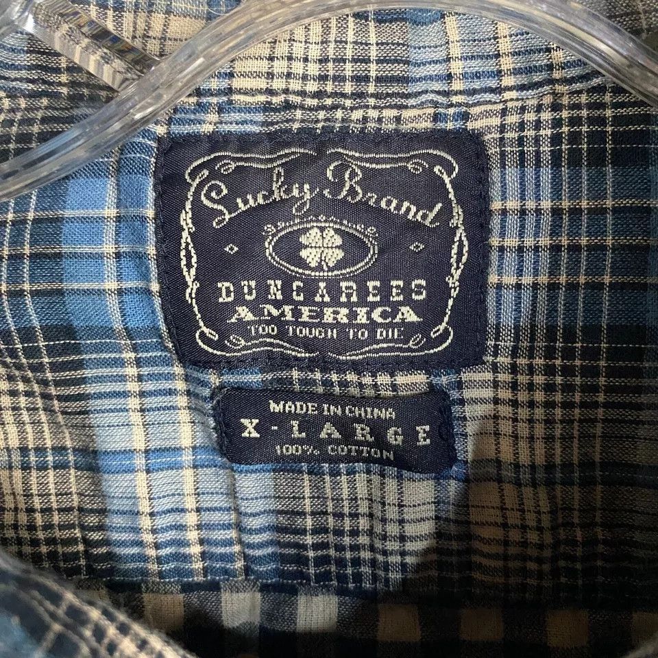 Lucky Brand Lucky Brand Shirt Men's XL Dungarees Plaid Long Sleeve Size US XL / EU 56 / 4 - 3 Thumbnail