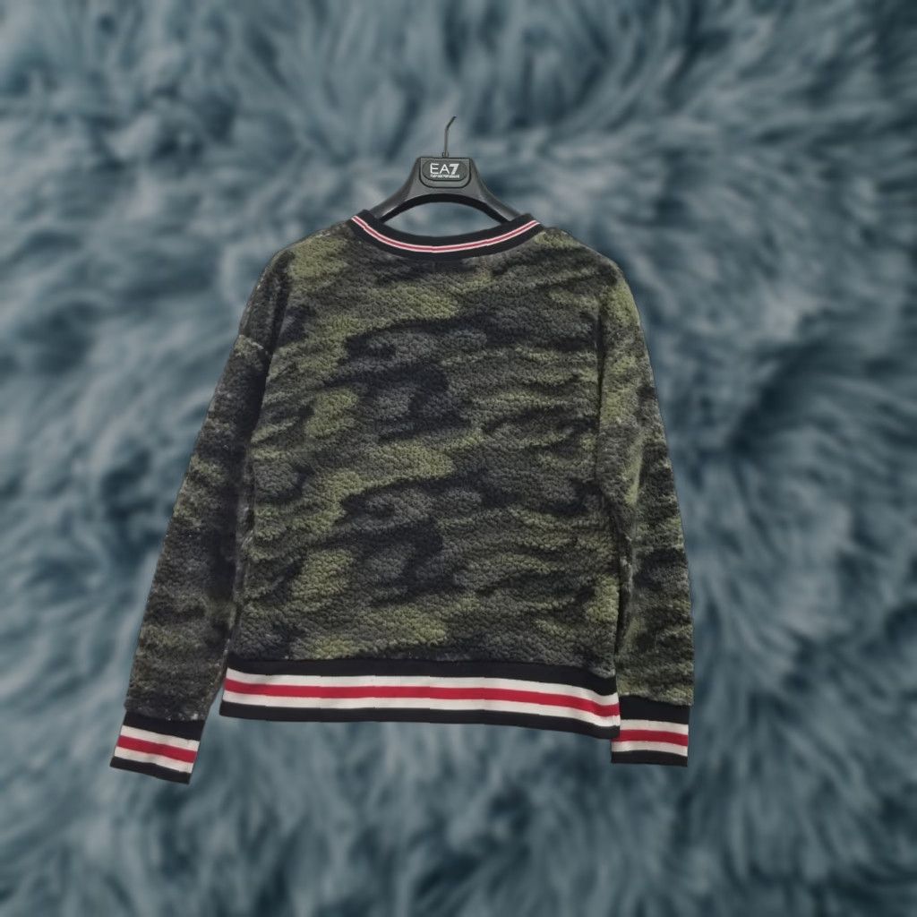 Vintage Derek Heart Women's Pullover Sweatshirt Camouflage Sherpa Fuzzy Green Crewneck L Regular Size L / US 10 / IT 46 - 1 Thumbnail