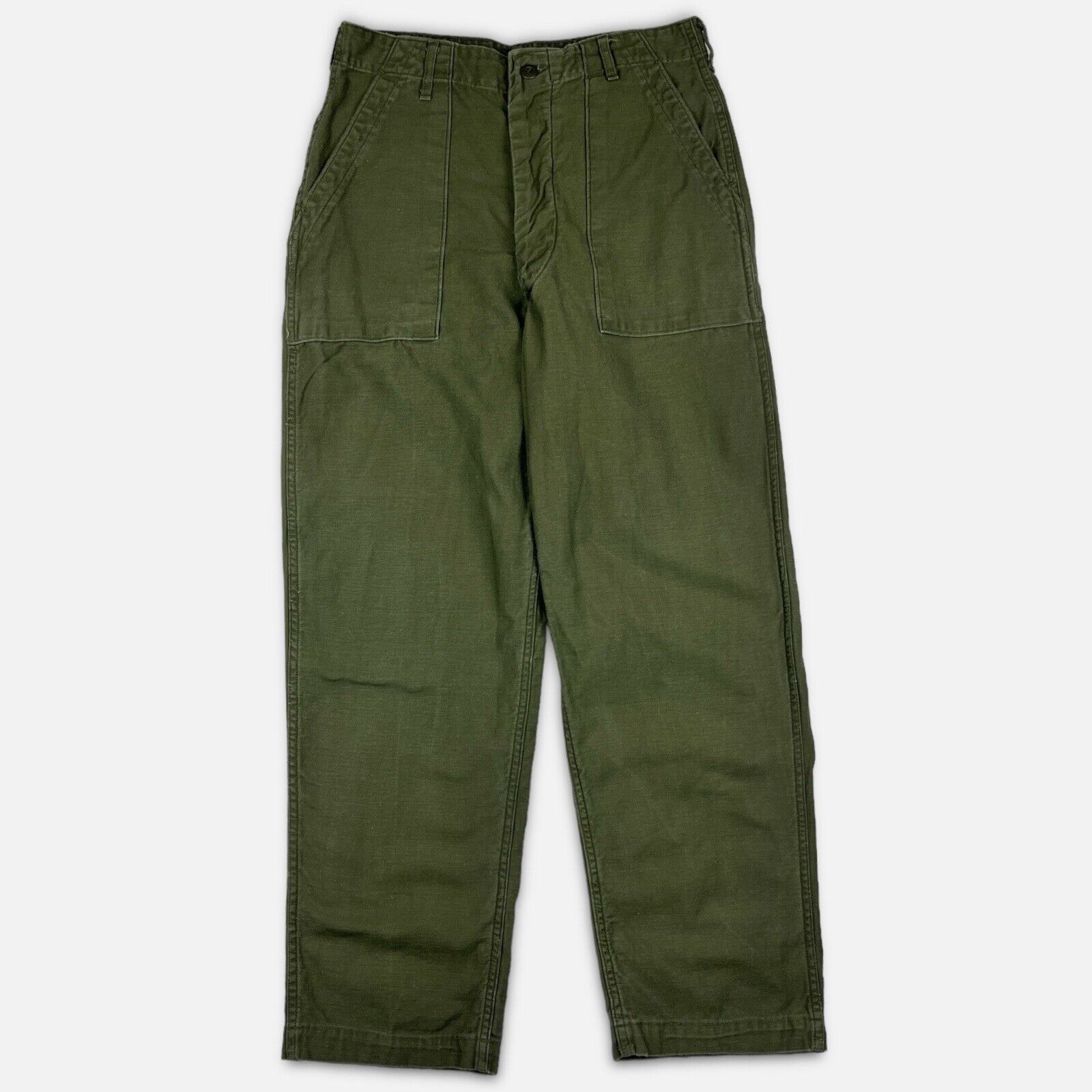 image of Archival Clothing x Military 70's OG 107 Vietnam Fatigue Trousers Pants Green 31X28 Sateen, Men's