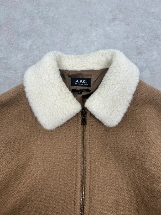 A.P.C. A.P.C Beige Classy Wool White Collar Jacket Size US S / EU 44-46 / 1 - 5 Thumbnail