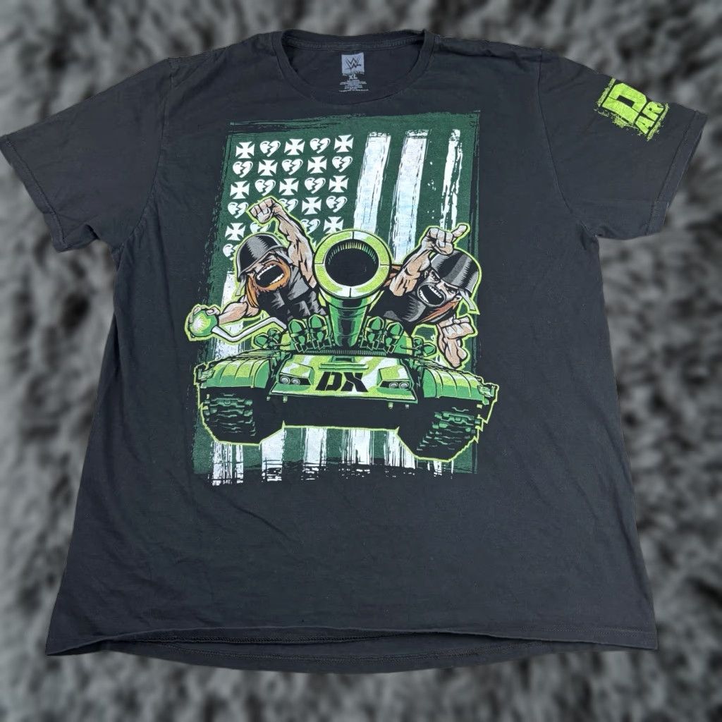 VINTAGE WWE Degeneration X DX Biggest Member Shirt XL Women Green Crew Neck T-Shirt 2008 WWF Wrestling