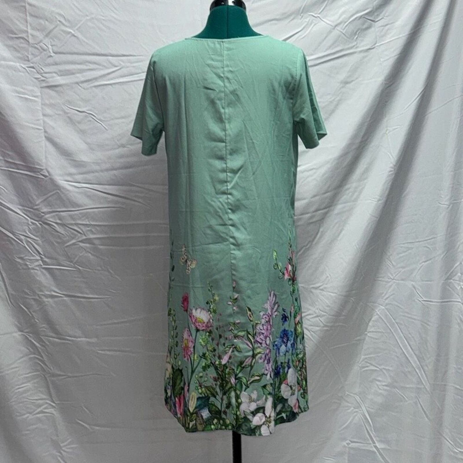 Other Teal Shift Dress with Floral Pattern Trim | Sz M Size M / US 6-8 / IT 42-44 - 6 Thumbnail