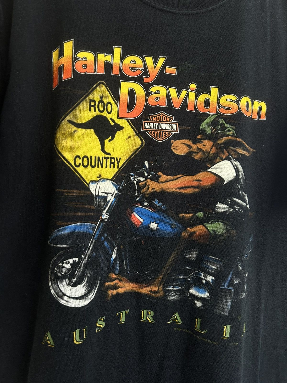 Harley Davidson Vintage 1992 Harley Davidson Australia Kangaroo Graphic Tee Size US L / EU 52-54 / 3 - 3 Thumbnail