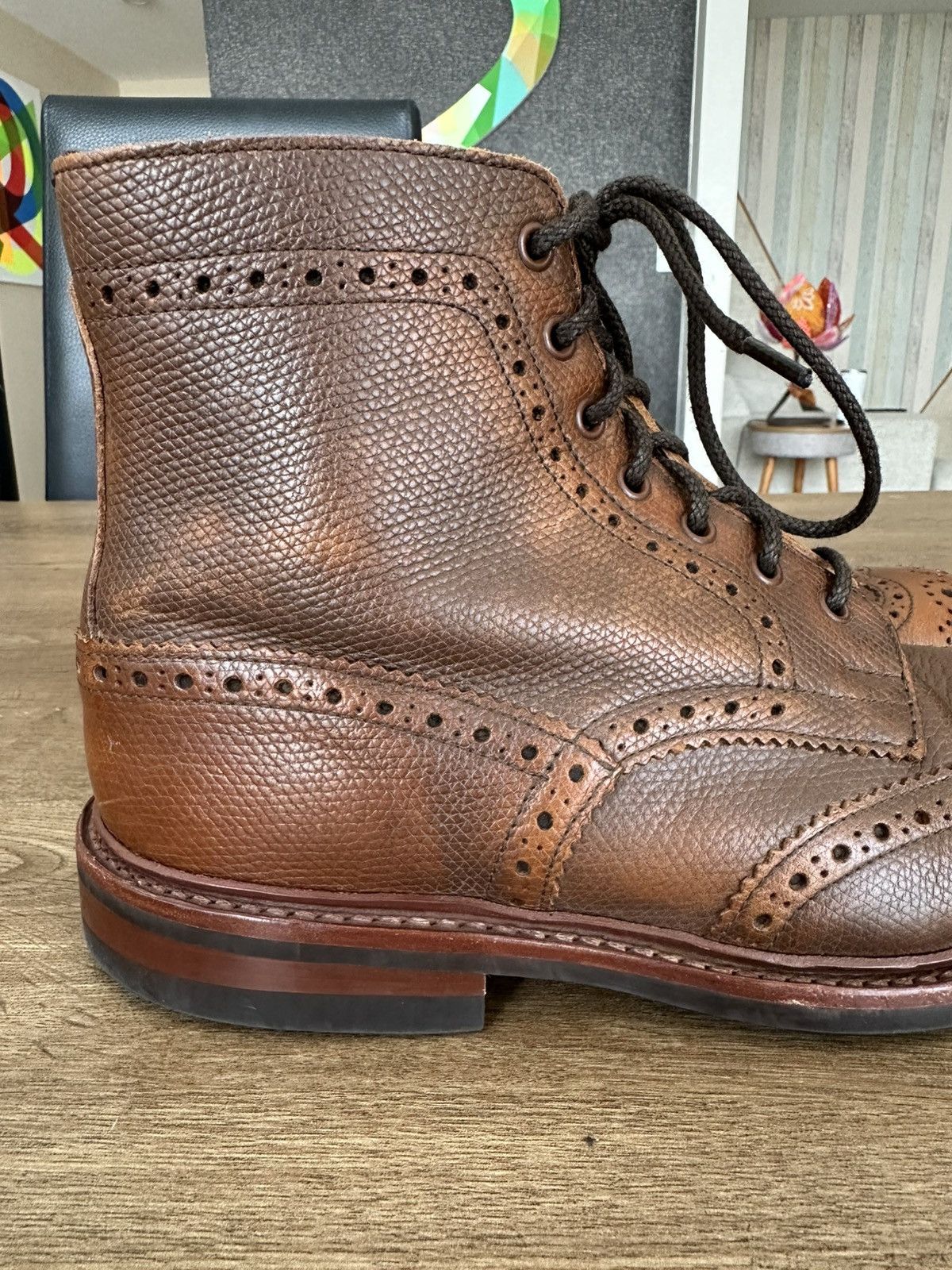 Trickers Stow Boots Tan Cross Hatch Grain size UK 8 US9