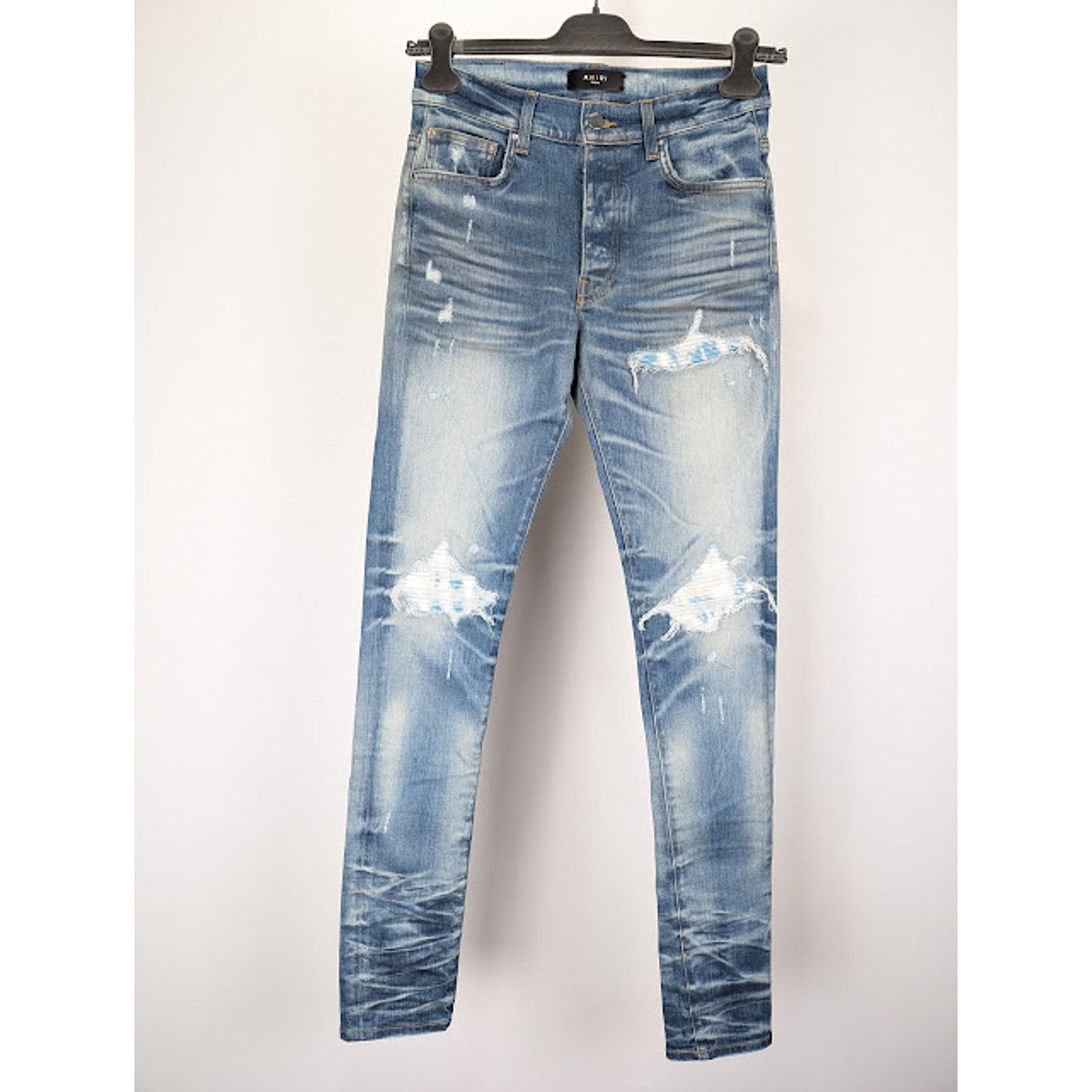 Amiri o1rshd1 Bleached MA Paisley MX1 Jeans Honeycomb Indigo Size US 40 / EU 56 - 1 Thumbnail