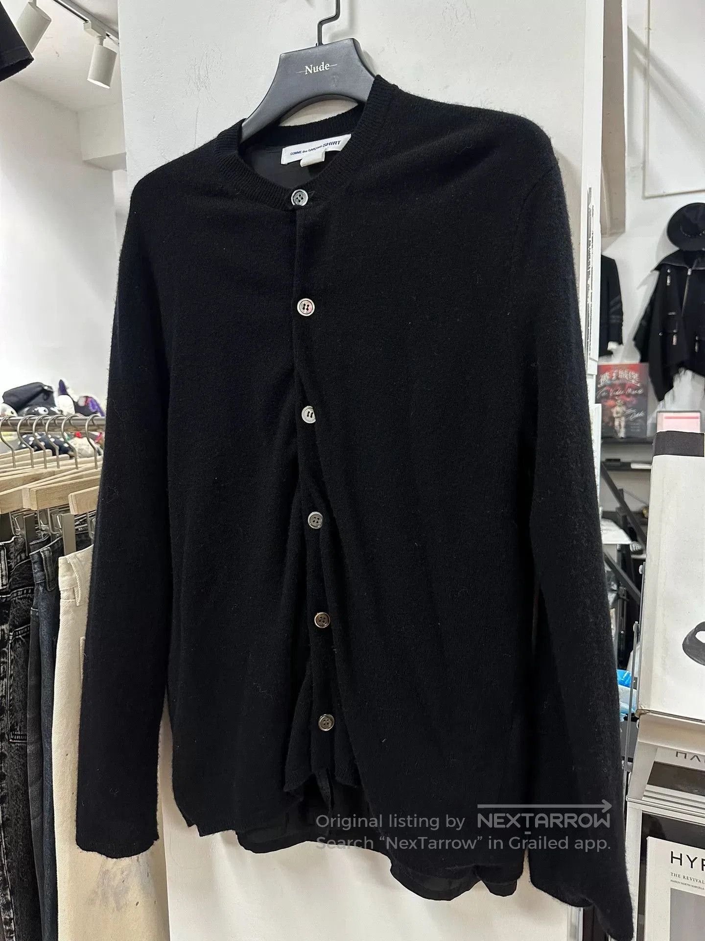 Comme des Garcons black wool cardigan with buttons. Size US L / EU 52-54 / 3 - 2 Thumbnail