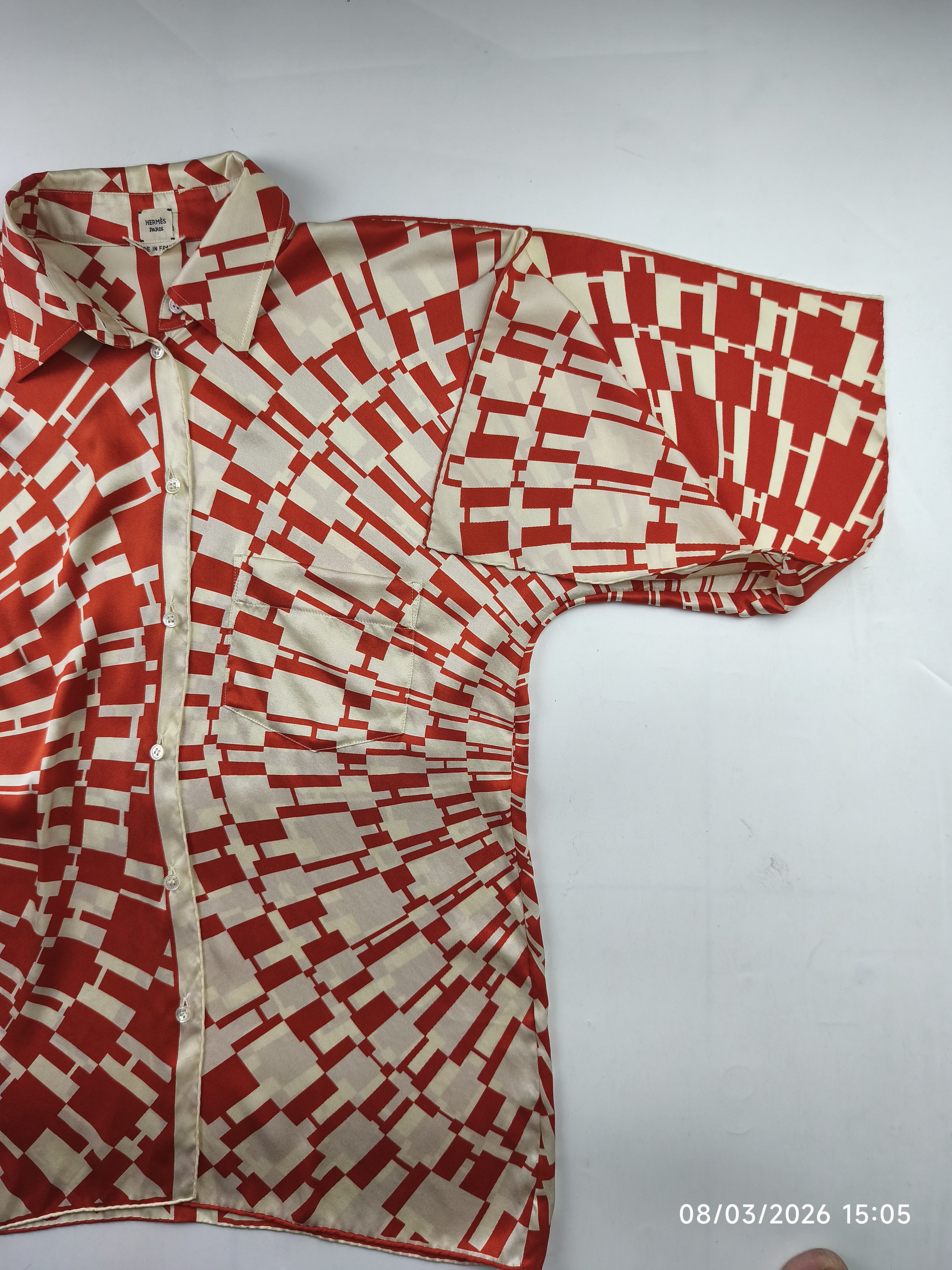 Hermes Hermes gaultier era - op'H - split sleeve - silk button up Size XS / US 0-2 / IT 36-38 - 5 Thumbnail