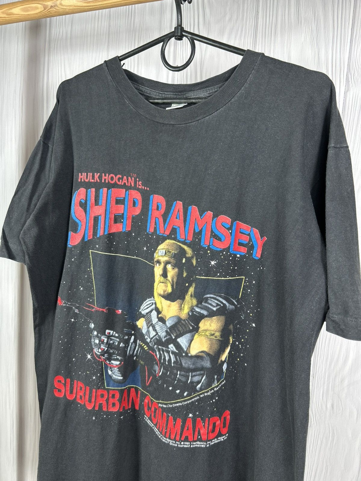 Vintage Rare 1991 Hulk Hogan Shep Ramsey Suburban Commando T-Shirt Size US XL / EU 56 / 4 - 3 Thumbnail