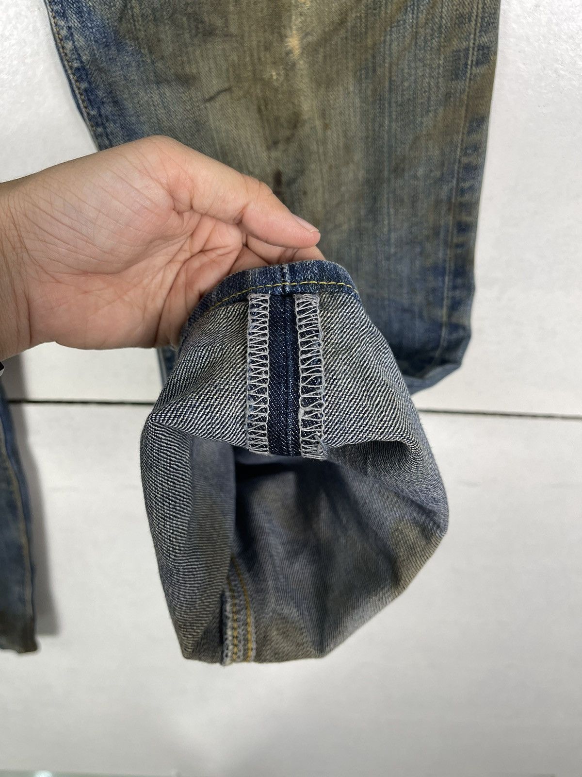 Lee Lee Rider Ripped Denim Zipper Fly Blue Jeans Size US 30 / EU 46 - 13 Thumbnail
