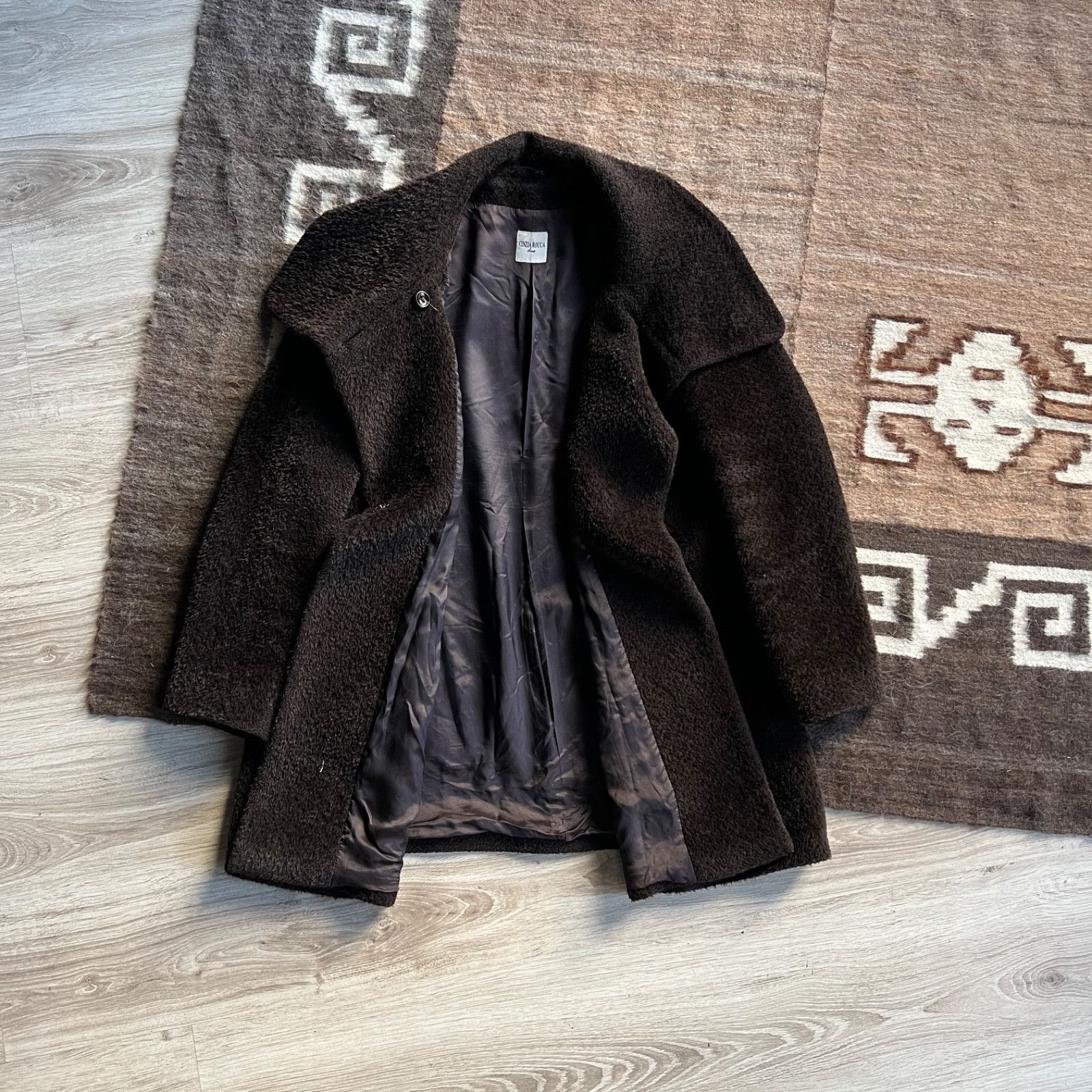 Cinzia Rocca Cinzia Rocca Alpaca Wool Italian Luxury Coat 9776AC Size L / US 10 / IT 46 - 3 Thumbnail