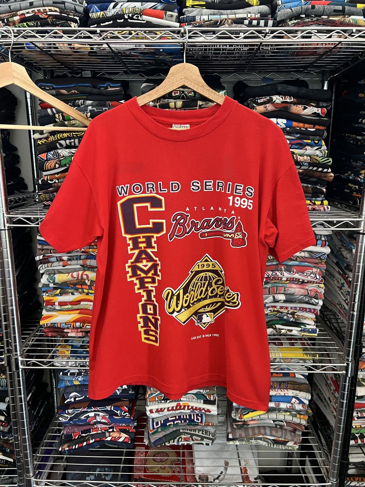 MLB 1995 Atlanta Braves World Series Champions Tee Size US L / EU 52-54 / 3 - 1 Thumbnail