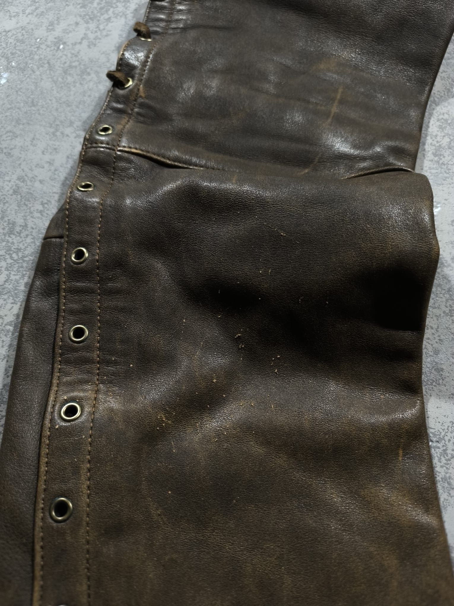 Japanese Brand Vtg Kmrii Type String Faded Distressed Western Leather Pants Size US 28 / EU 44 - 6 Thumbnail