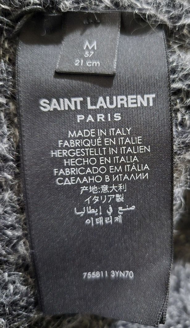 Saint Laurent Paris Cuffed Beanie in Wool amd Mohair - Gift Bag Included Size ONE SIZE - 4 Thumbnail