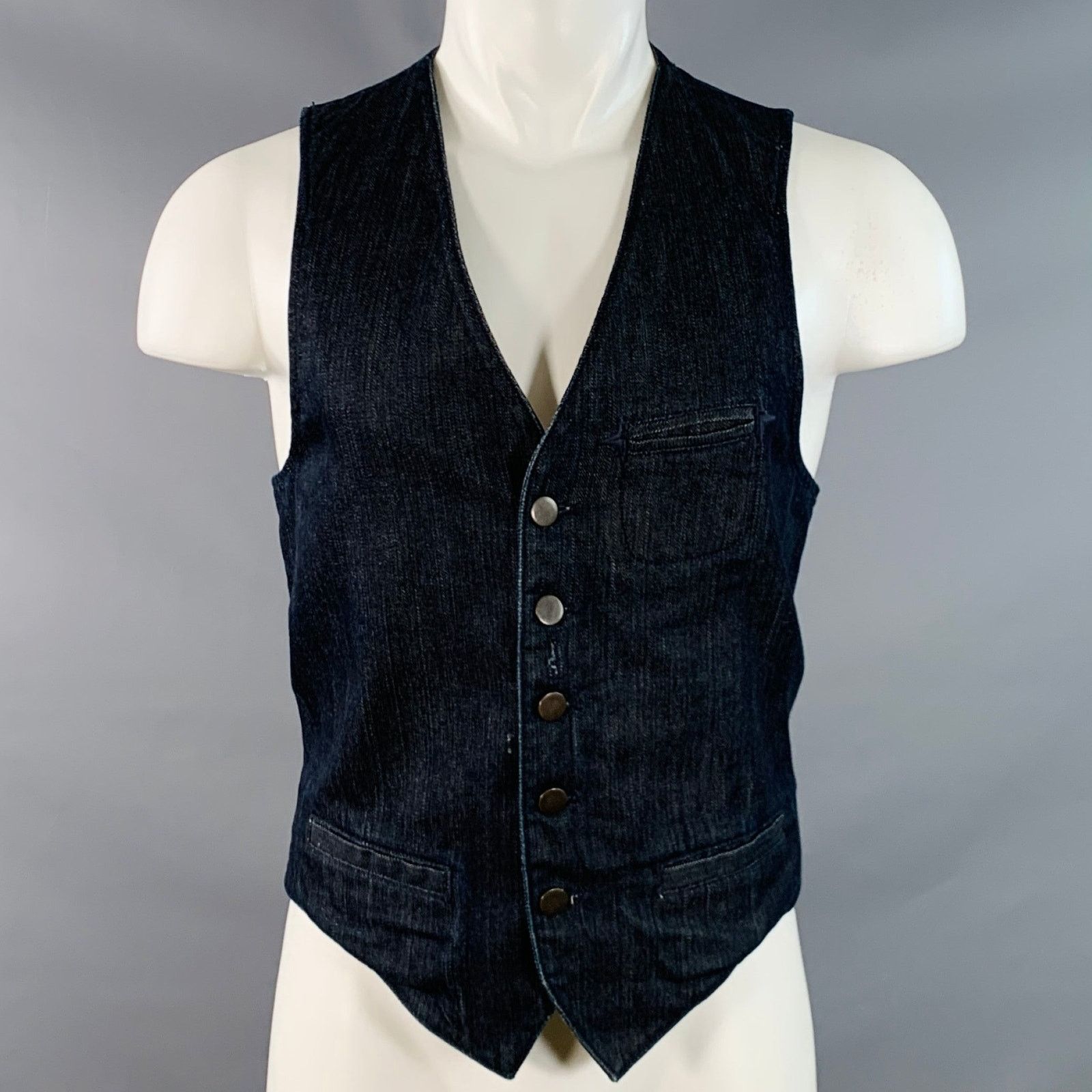 Marc Jacobs MARC JACOBS x WRANGLER Indigo Cotton Denim Button Up Vest Size 42R - 1 Thumbnail