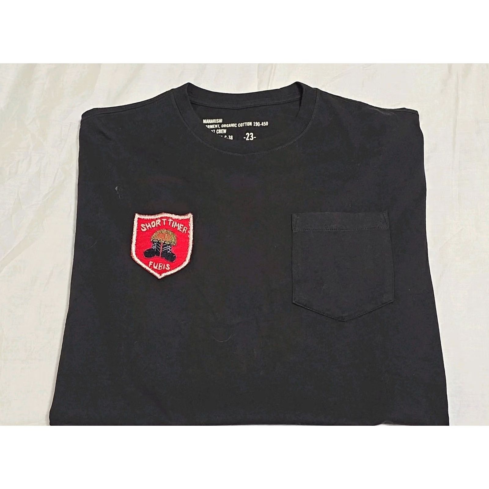 Maharishi T-Shirt Adult Medium Black Short Sleeve Embroidered Patch Pocket 90s Streetwear Designer Japan Art Classic Unisex Adults New, Men's — image 6 of 6