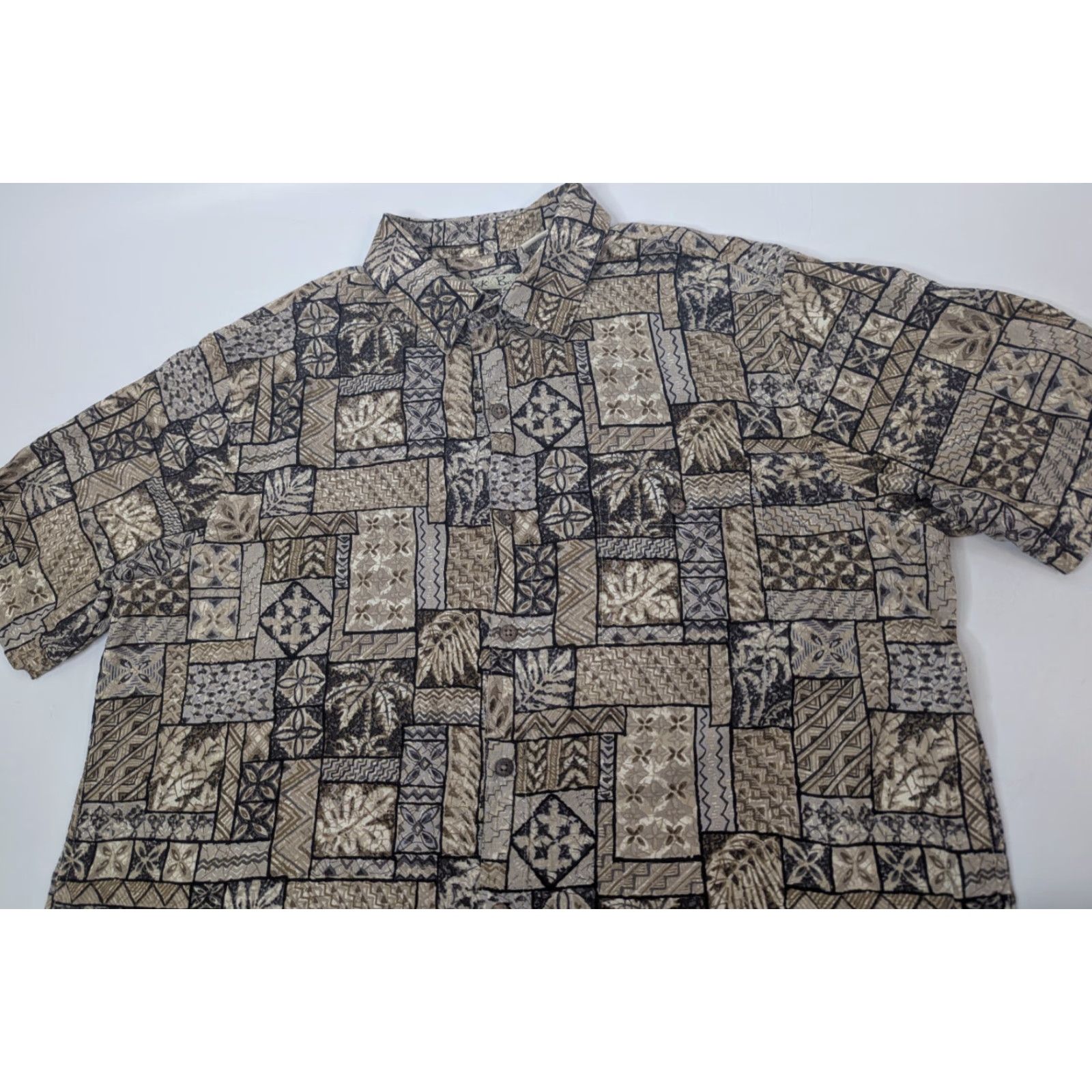 Vintage Batik Bay Men's Hawaiian Shirt XL Short Sleeve Button Tribal Palm Trees Camp Size US XL / EU 56 / 4 - 2 Thumbnail