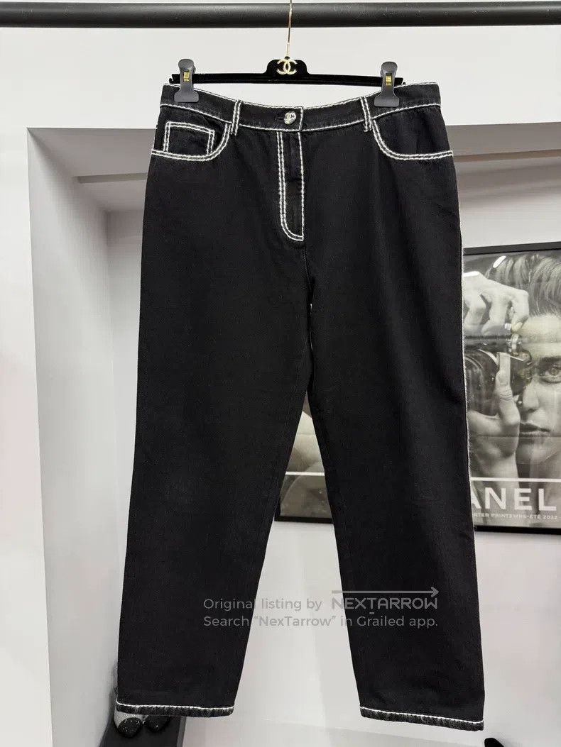 Chanel Chanel 24N black white-bordered jeans Size 27" / US 4 / IT 40 - 1 Thumbnail