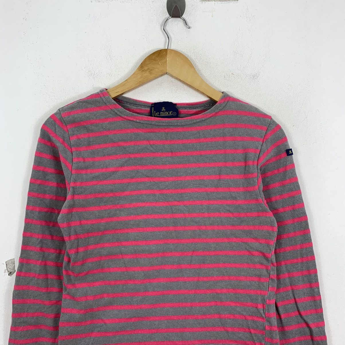 Vintage Vintage LE MINOR France Brand Stripes Long Sleeve Tshirt Size M / US 6-8 / IT 42-44 - 3 Thumbnail