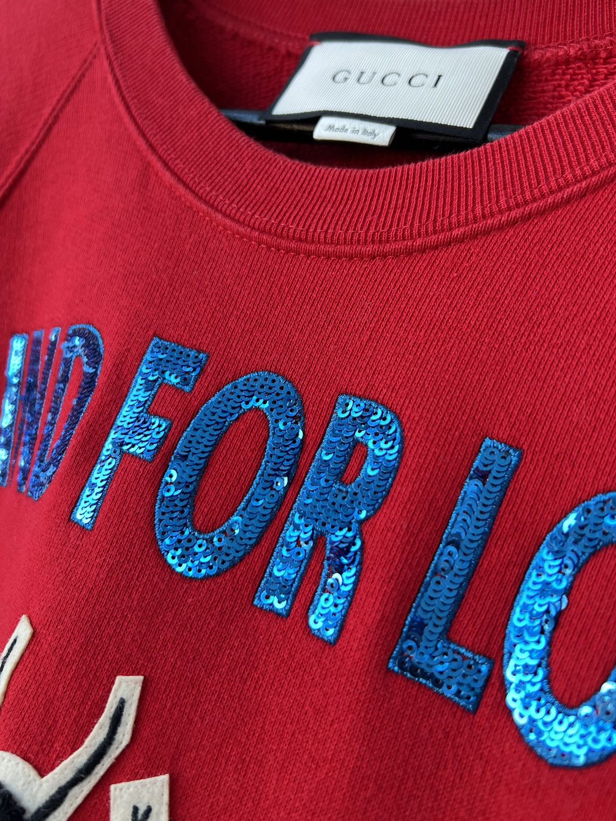 Gucci Gucci Red Blind For Love Bee Logo Sweatshirt Size XXS / US 00 / IT 34 - 5 Thumbnail