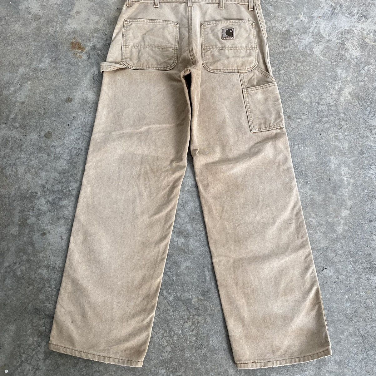 Carhartt Vintage Carhartt Faded Tan Repaired Carpenter Work Pants Size US 32 / EU 48 - 19 Thumbnail