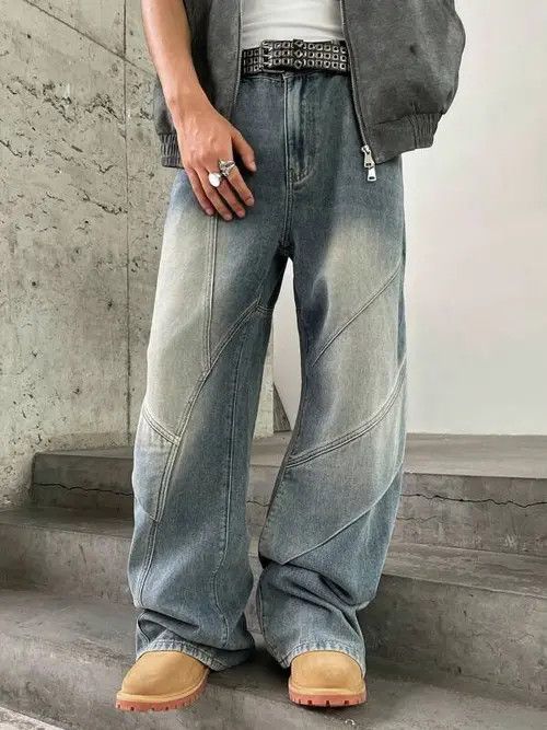 Jean × Vintage Vintage Washed Retro Wide Leg Y2k Denim Jeans Size US 36 / EU 52 - 2 Thumbnail