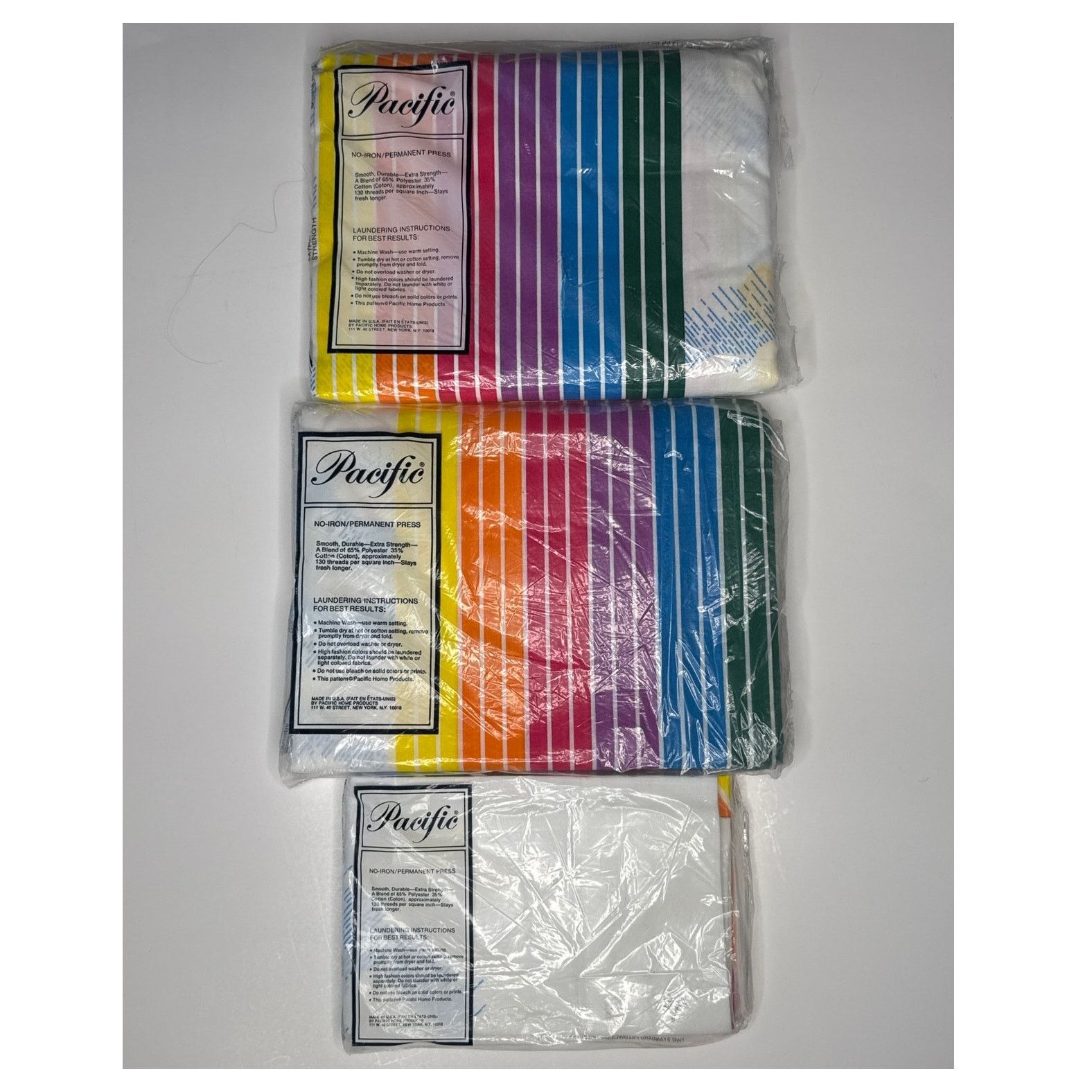 Vintage NWT 80s Pacific Rainbow & Clouds double sheet set LGBT Size ONE SIZE - 2 Thumbnail