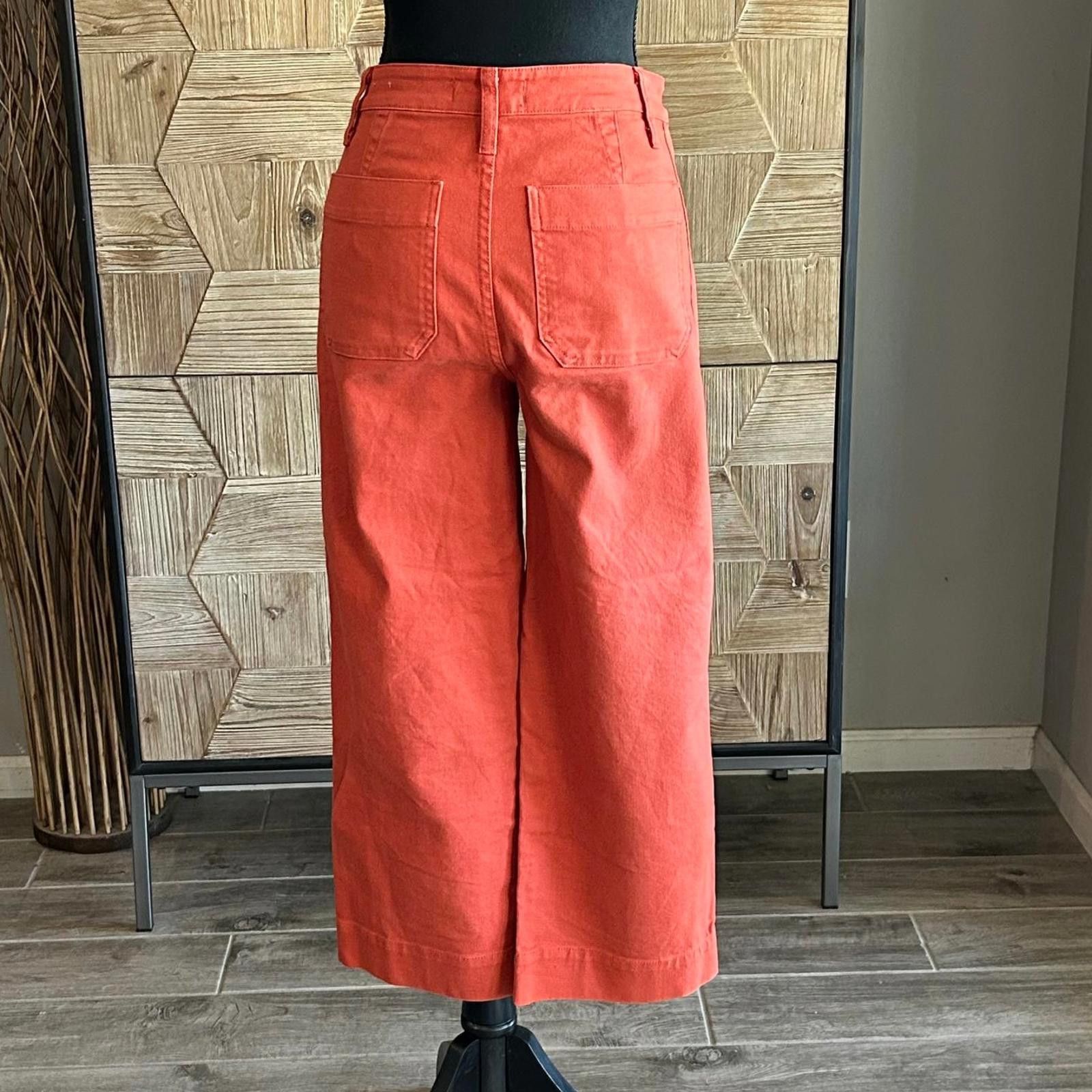 Madewell Madewell Womens Jeans Sz 24 Burnt Orange Wide Leg Crop Size 24" / US 00 / IT 34 - 6 Thumbnail
