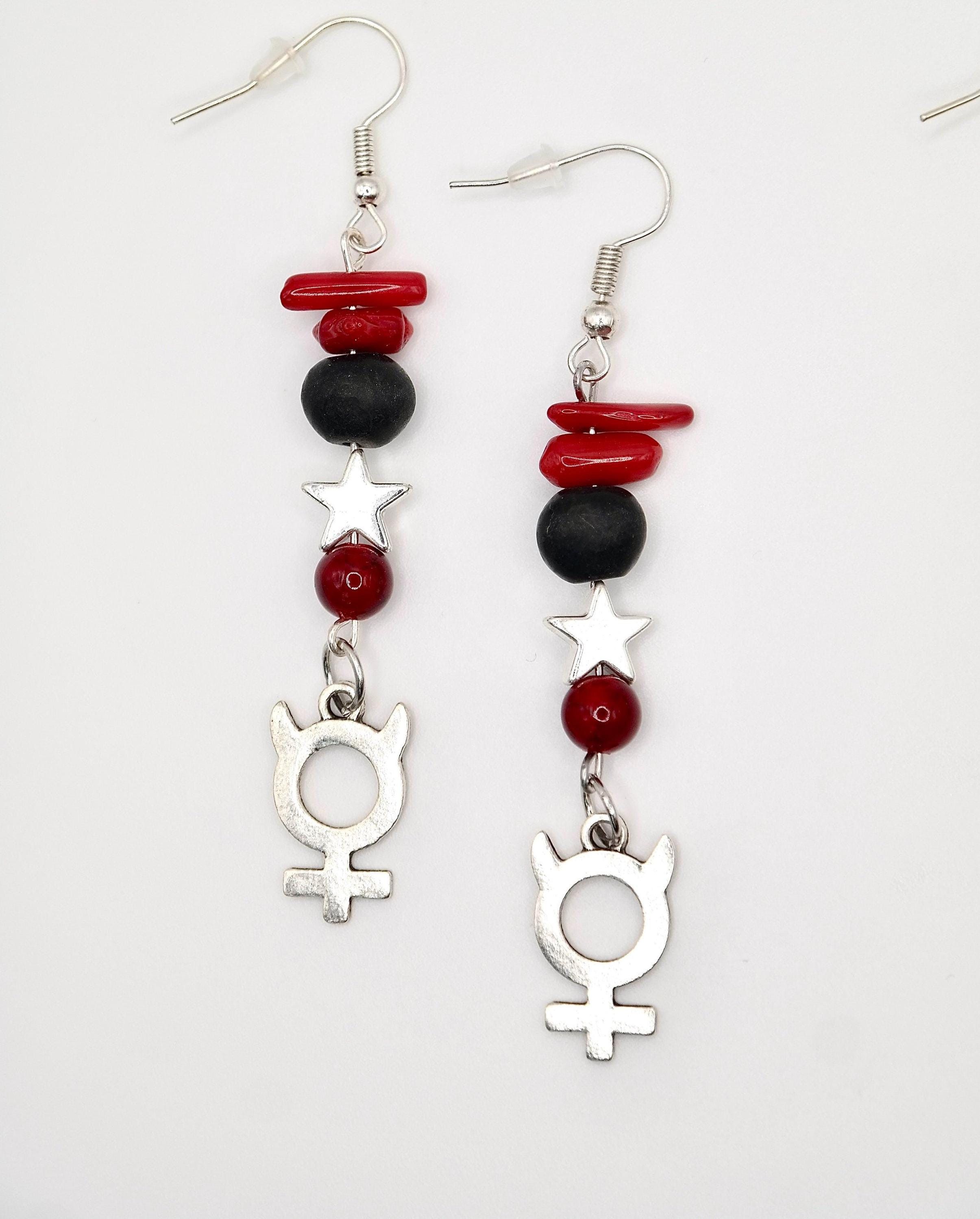 Handmade Devil Venus Symbol Earrings Size ONE SIZE - 2 Thumbnail