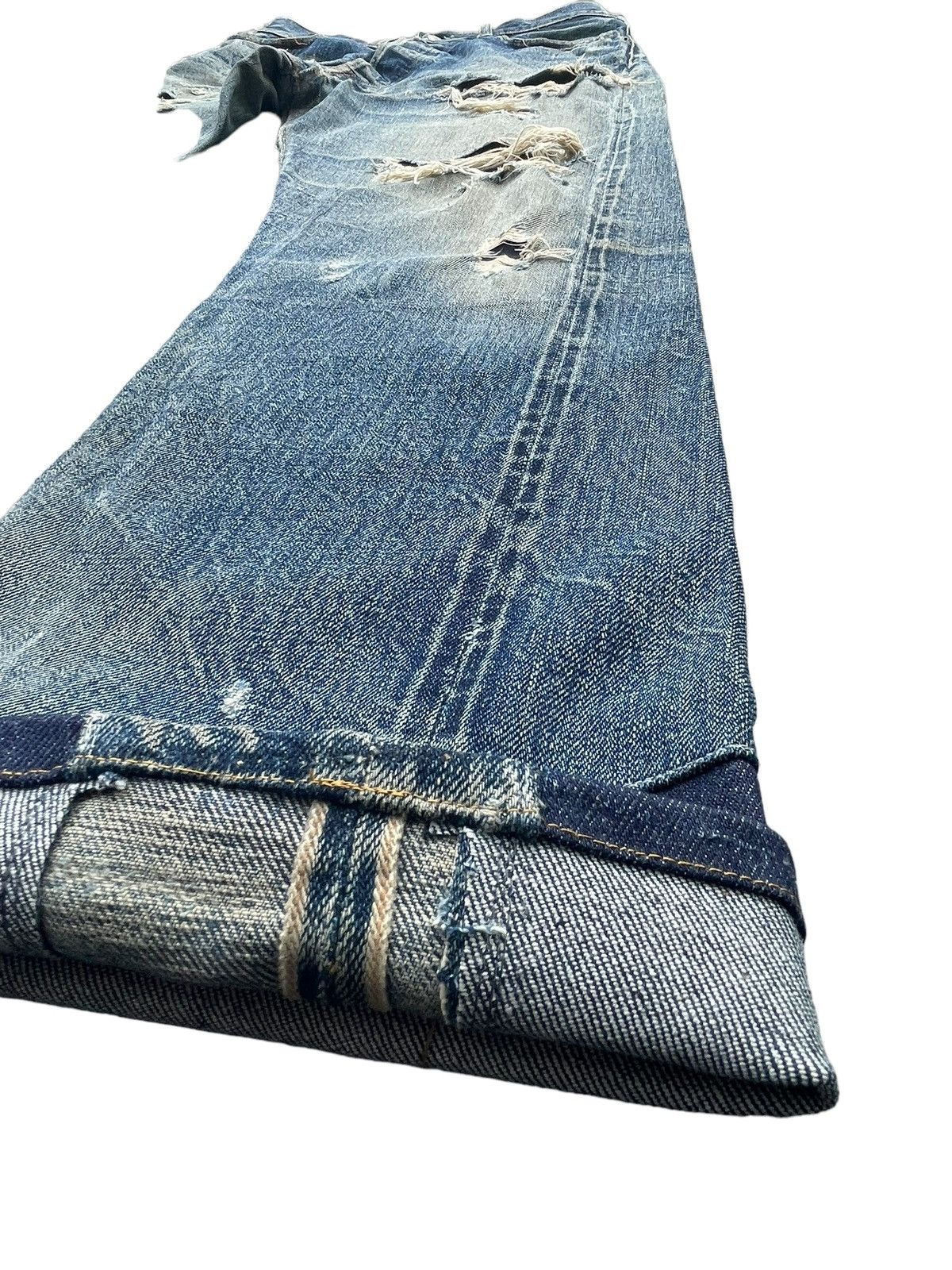 Denime × Vintage Vintage Denime Selvedge Distresed Denim Size US 32 / EU 48 - 4 Thumbnail