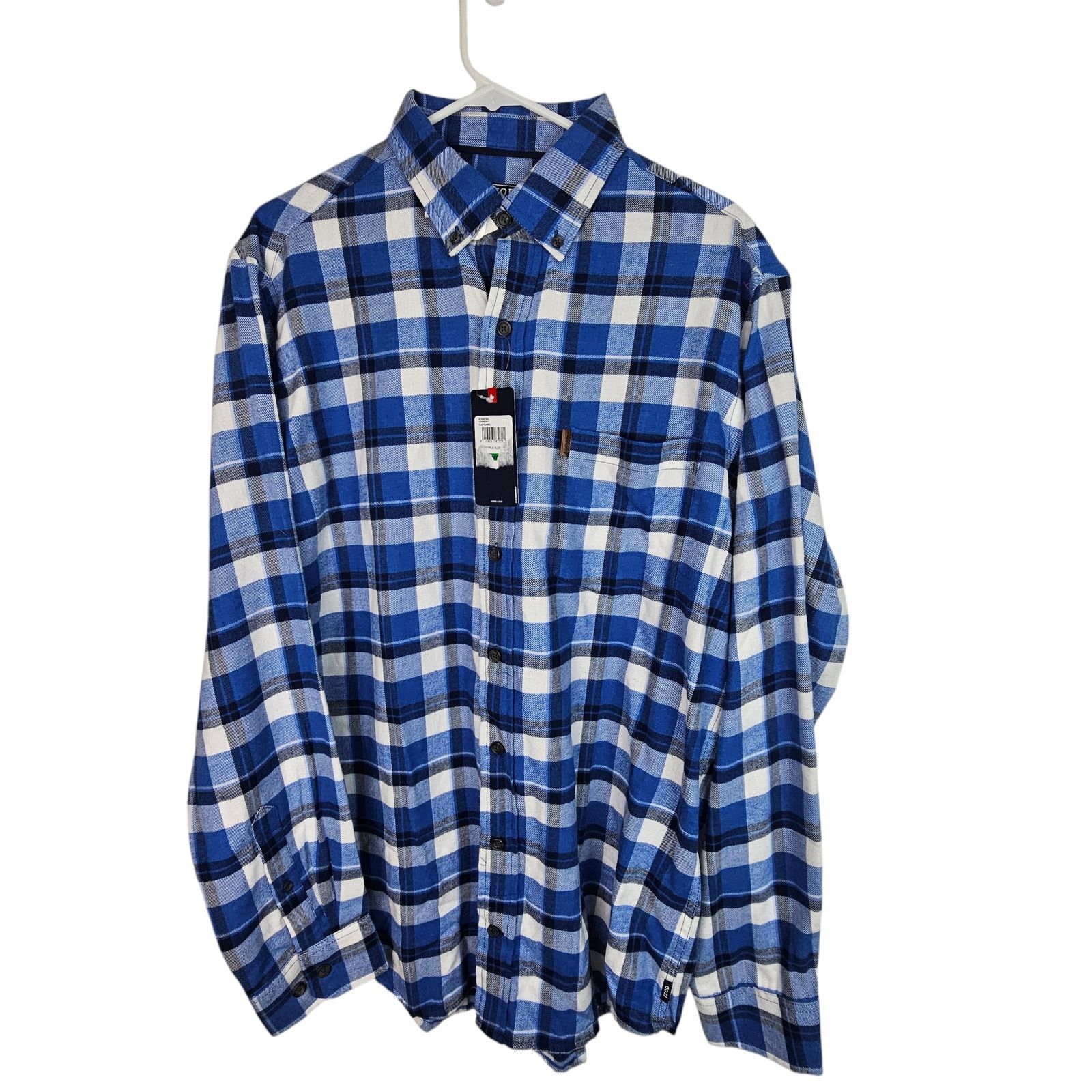 Izod IZOD Mens Flannel Shirt Plaid Size LT Button Down Wicking Size US L / EU 52-54 / 3 - 1 Thumbnail
