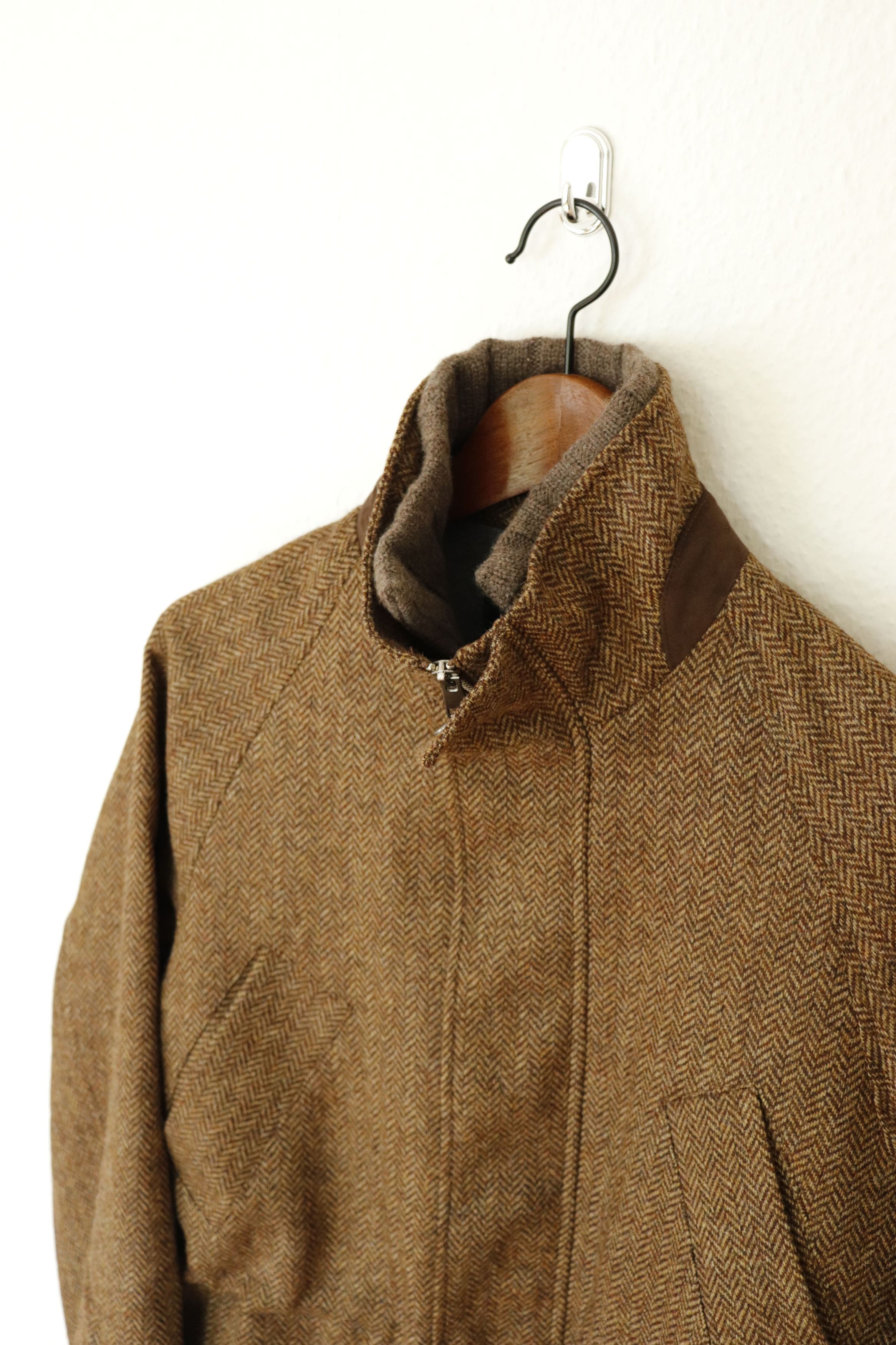 Anglo-Italian Cavour Raglan City Jacket in Herringbone Tweed Size US S / EU 44-46 / 1 - 3 Thumbnail