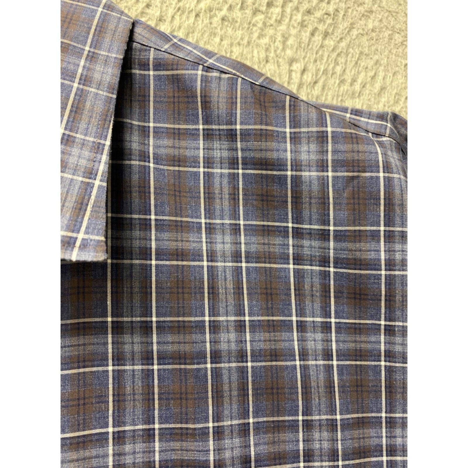 Joseph Abboud VINTAGE Joseph Abboud Men's Dress Shirt XXL Non-Iron Plaid Cotton Classic Shirt Size 48R - 4 Thumbnail