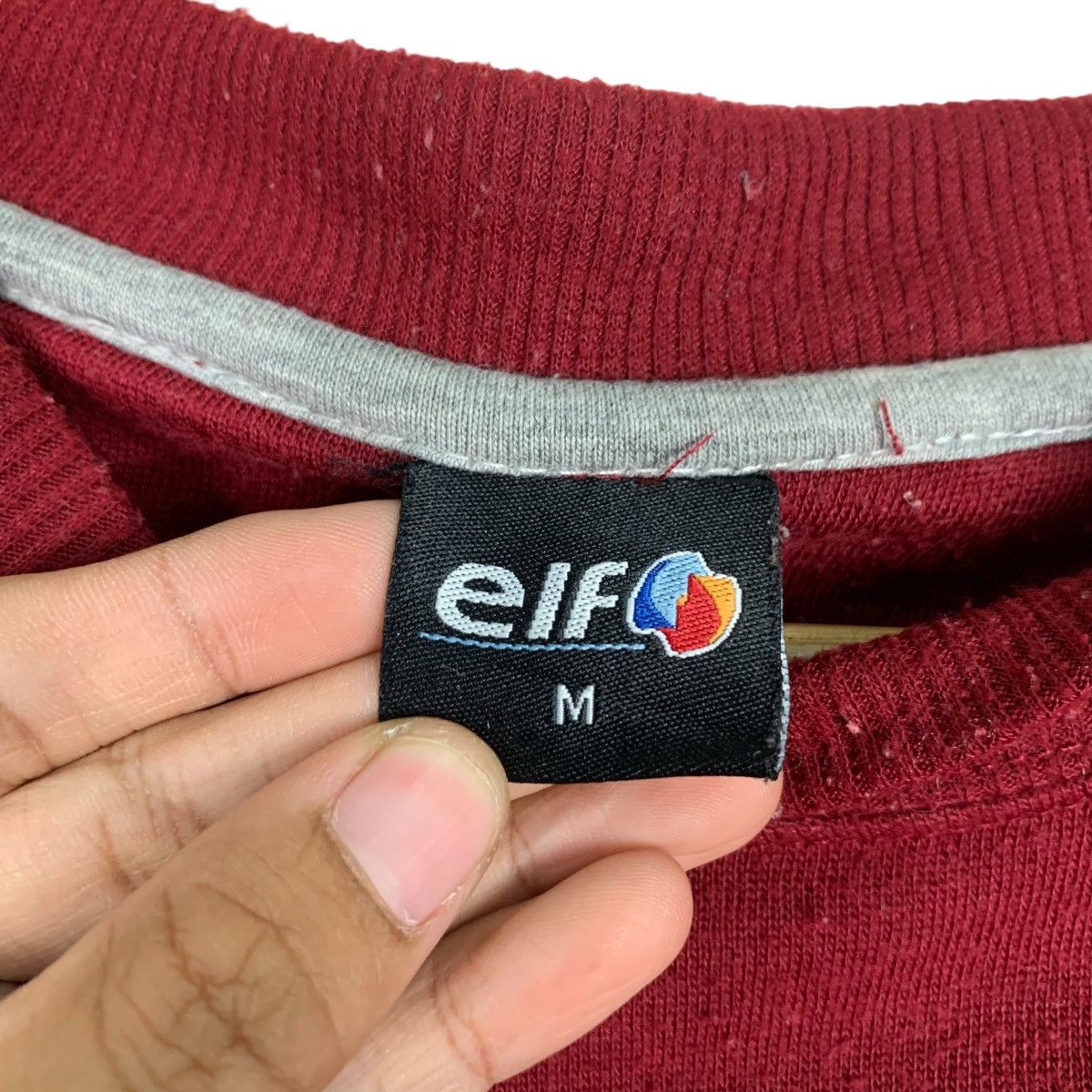 Japanese Brand ELF Motorsport Small Logo Maroon Sweatshirt #0967-C43 Size US M / EU 48-50 / 2 - 9 Thumbnail