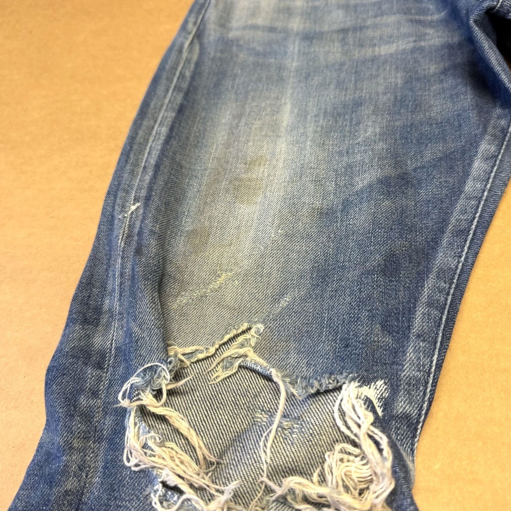 John Elliott John Elliott Jeans Mens 31x32 Blue Slim Stretch Denim Distressed Japan Size US 31 - 7 Thumbnail