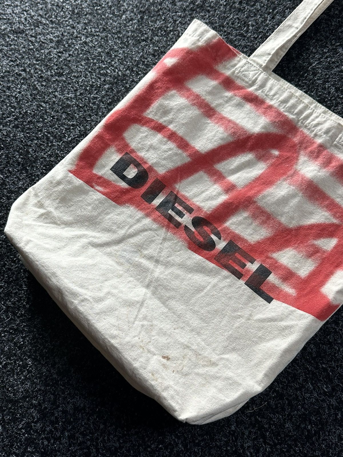 Diesel × Vintage 🚨Diesel Vintage Y2K Bag Shopper Tote BIG LOGO BEIGE Size ONE SIZE - 2 Thumbnail