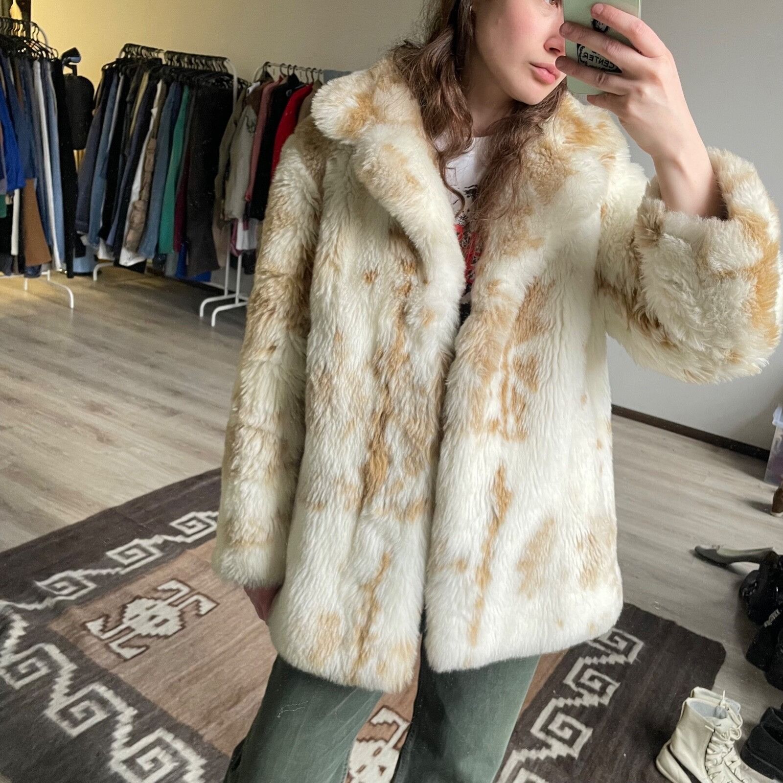 Vintage Charles Vogele Vintage Y2K Faux Fur Coat 8982AC Size L / US 10 / IT 46 - 2 Thumbnail
