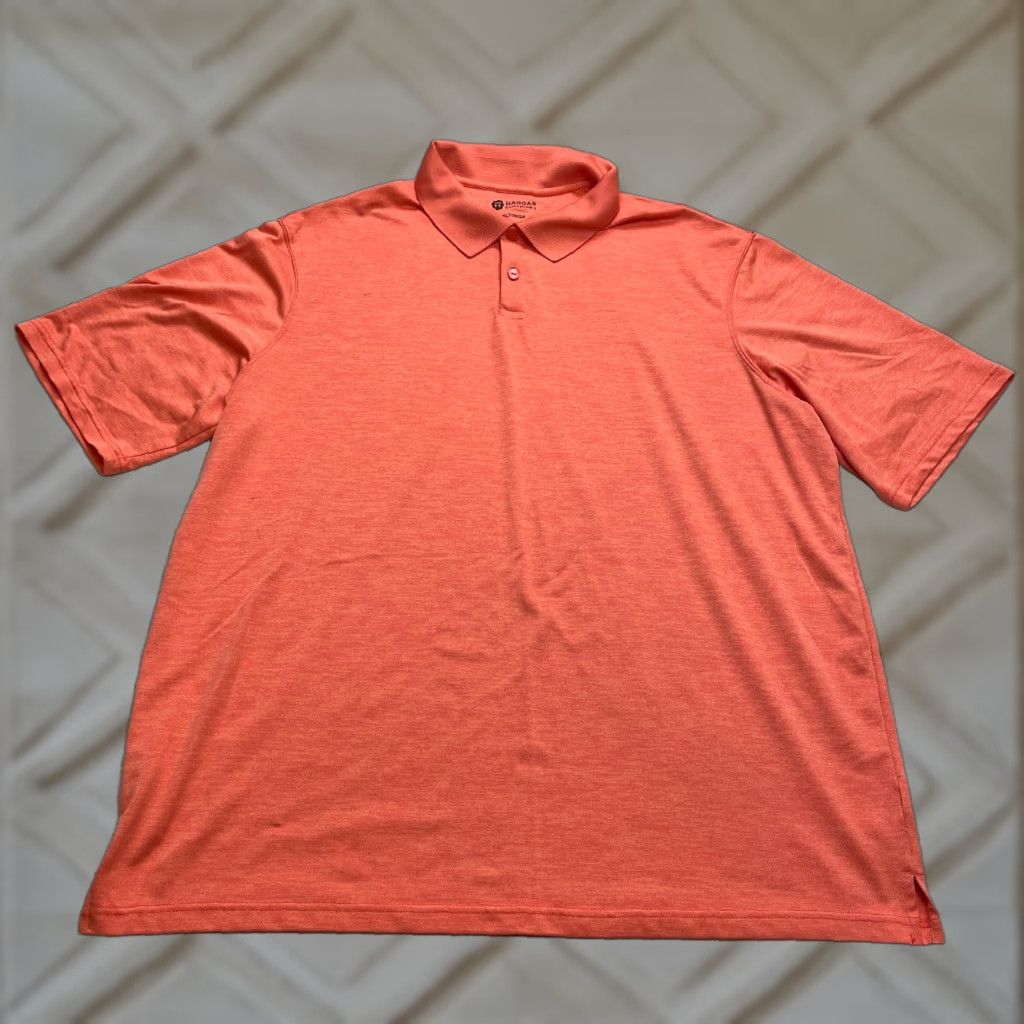 Haggar Haggar Polo Shirt Mens 2XLT Orange Short Sleeve Stretch Gold Rugby Adult Top Shirt Polo 2XLT Orange Short Sleeve Haggar Mens Rugby Gold Size US XXL / EU 58 / 5 - 1 Thumbnail