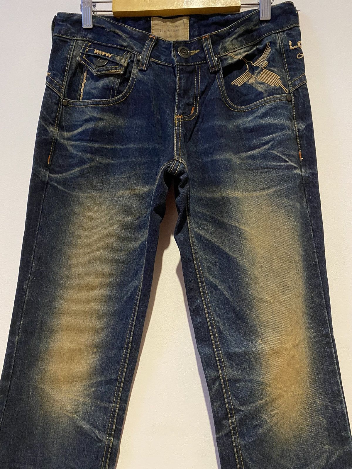 Japanese Brand × Tornado Mart Distressed Yoshitomo Nara X Lolita Cross Low Rise Jeans Size US 28 / EU 44 - 3 Thumbnail