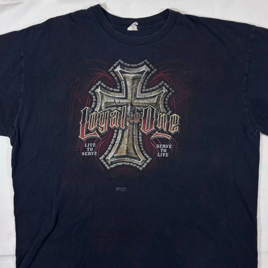 Vintage Vintage Kerusso Loyal to One Graphic Tee Black L Read Desc. Size US XL / EU 56 / 4 - 1 Thumbnail