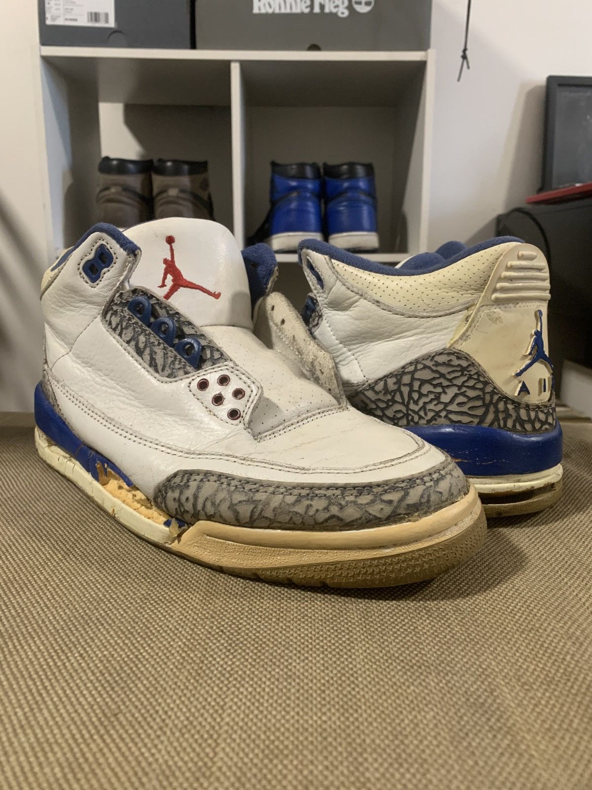 Jordan Brand 2001 Nike Air Jordan True Blue 3 III Size 8.5 WITH DONOR Size US 8.5 / EU 41-42 - 2 Thumbnail