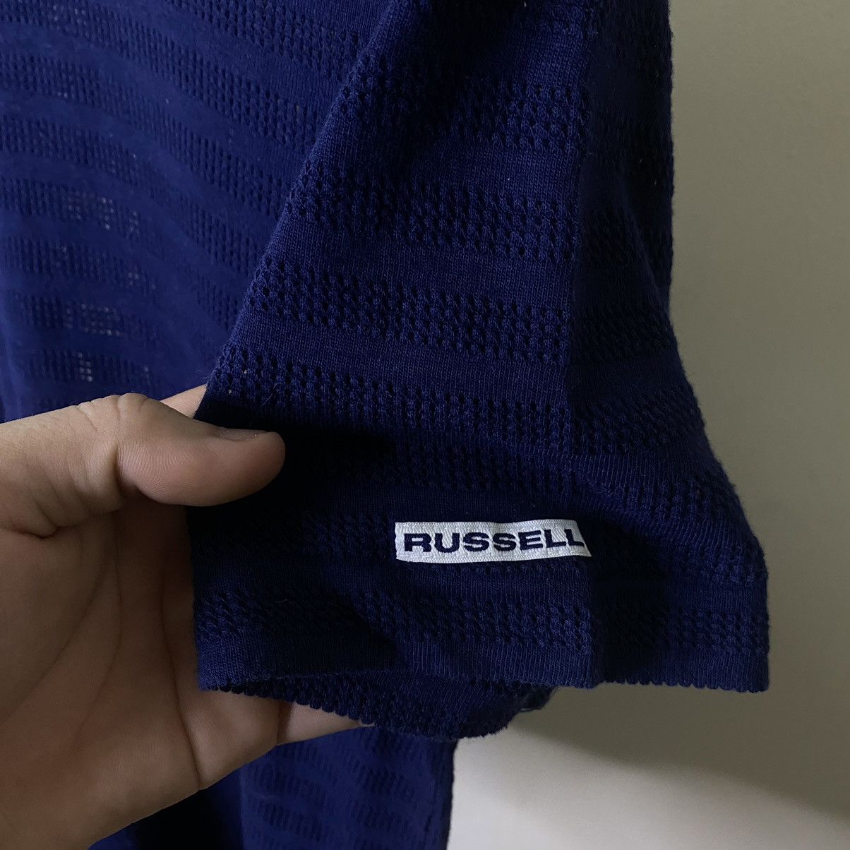 Russell Athletic Vintage 1990s Russell Athletic x Mizuno Navy Blank Tee Size US M / EU 48-50 / 2 - 4 Thumbnail