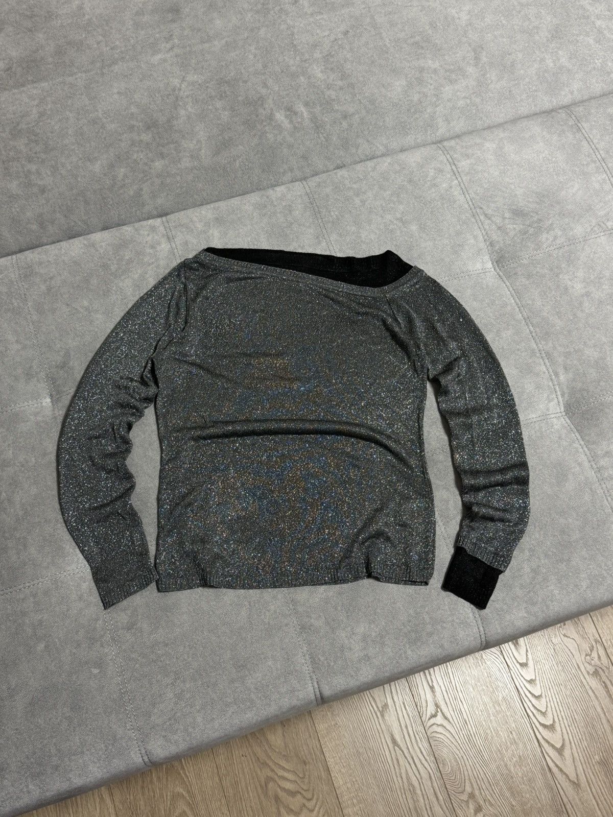 Versace × Versus Versace × Vintage Vintage Versace Versus asymmetric Y2K mesh sweatshirt Size M / US 6-8 / IT 42-44 - 2 Thumbnail
