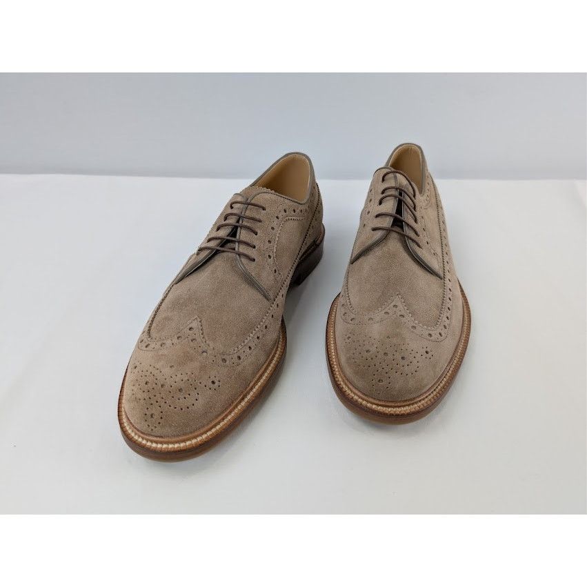 Brunello Cucinelli o1rshd1 Suede Longwing Brogue Derby Boots in Brown Size US 12 / EU 45 - 8 Thumbnail