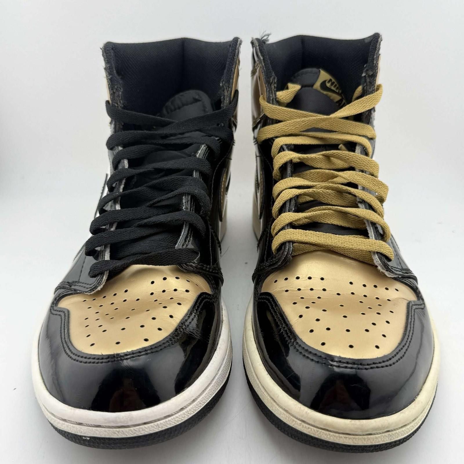 Jordan Brand Jordan 1 High Patent Gold Toe US 10.5 Used No Box 861428-007 Size US 10.5 / EU 43-44 - 3 Thumbnail