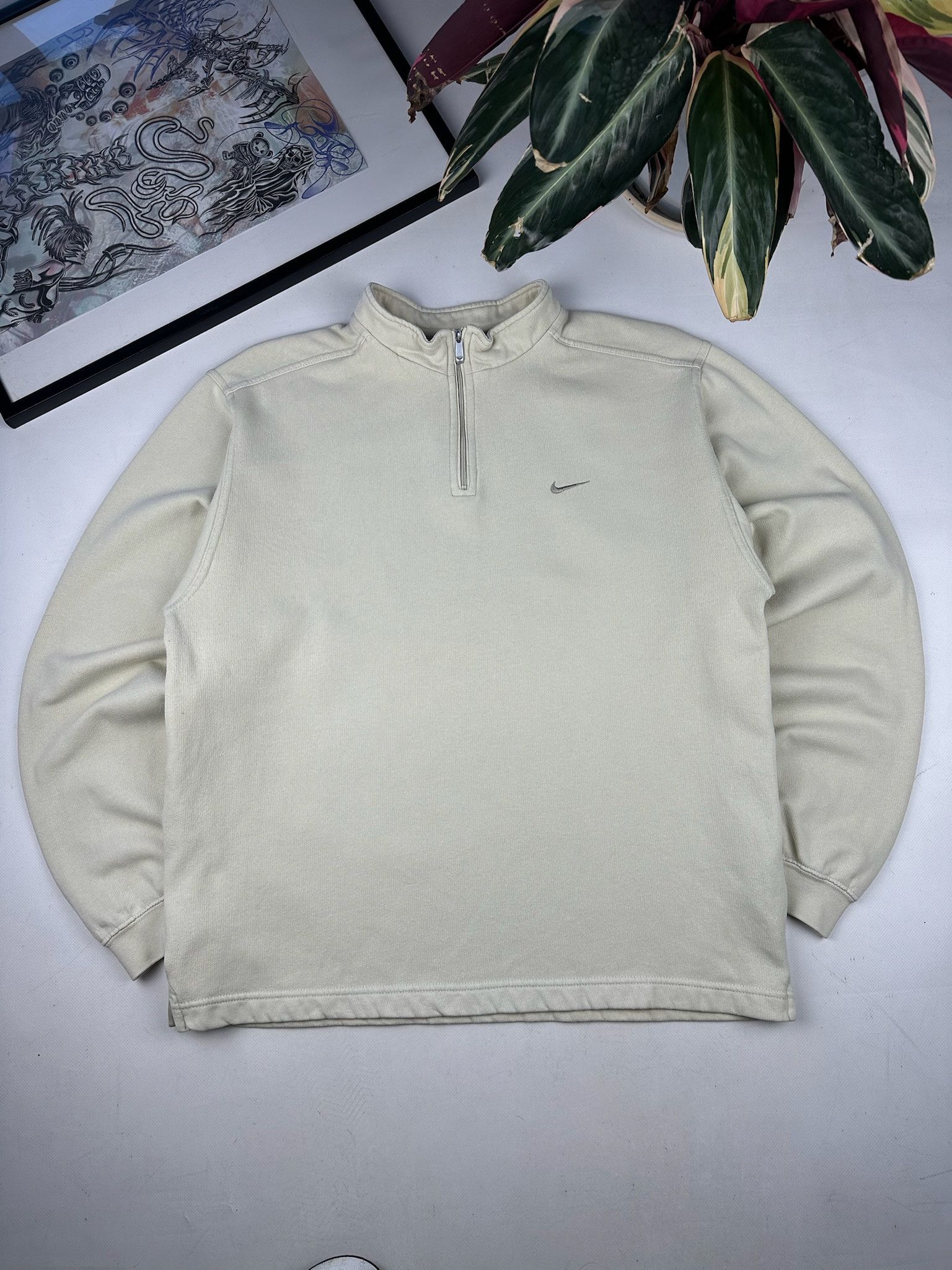 Nike Vintage y2k Nike Cream Beige Sweatshirt Size US M / EU 48-50 / 2 - 6 Thumbnail