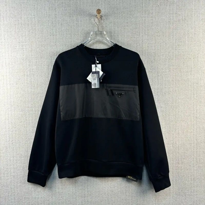 Prada Prada Men's Black Nylon Logo Sweatshirt Size US L / EU 52-54 / 3 - 1 Thumbnail