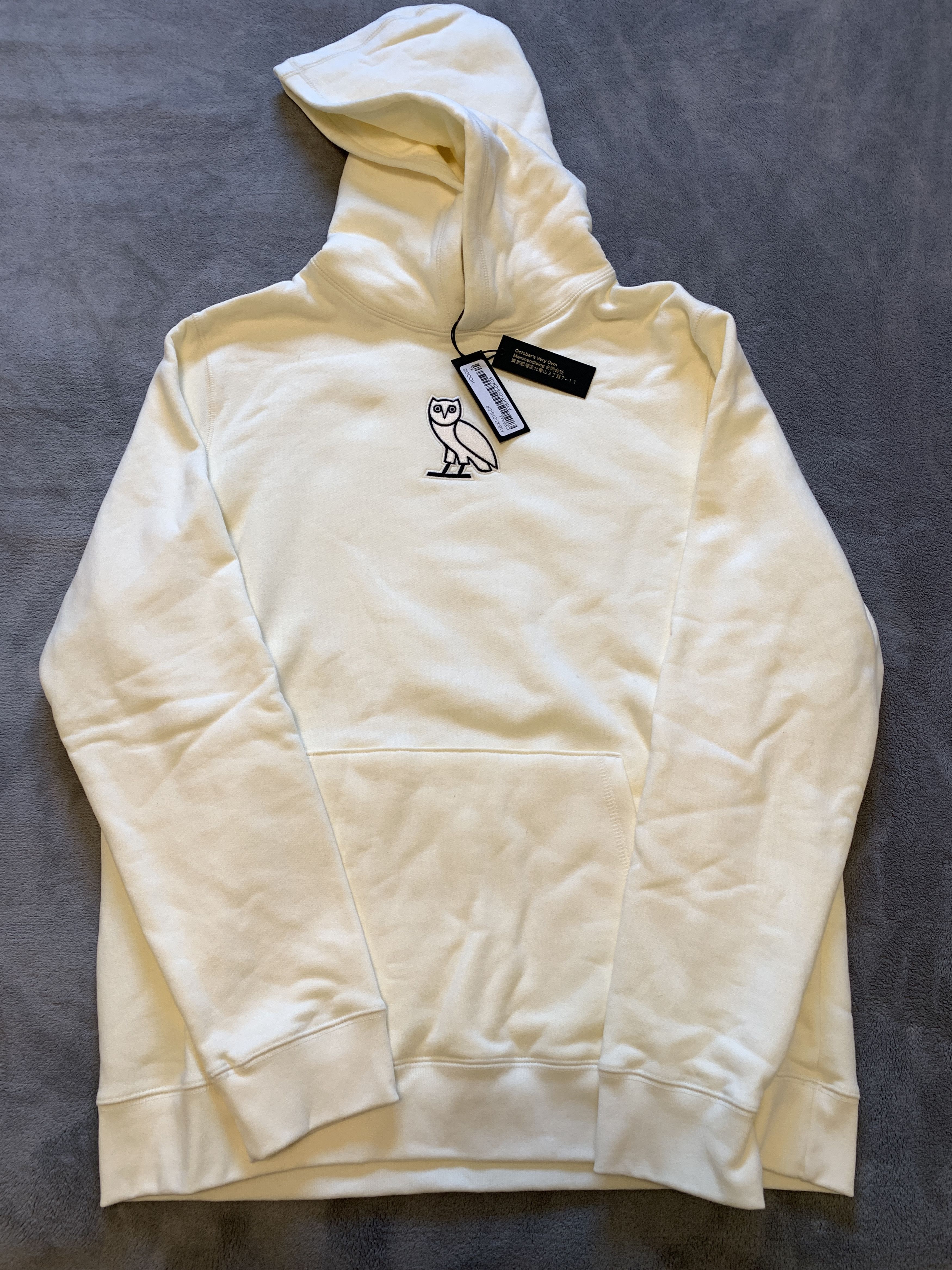 image of Drake x Octobers Very Own Ovo Cream Classic Owl Hoodie 2019 Drop, Men's (Size XL)